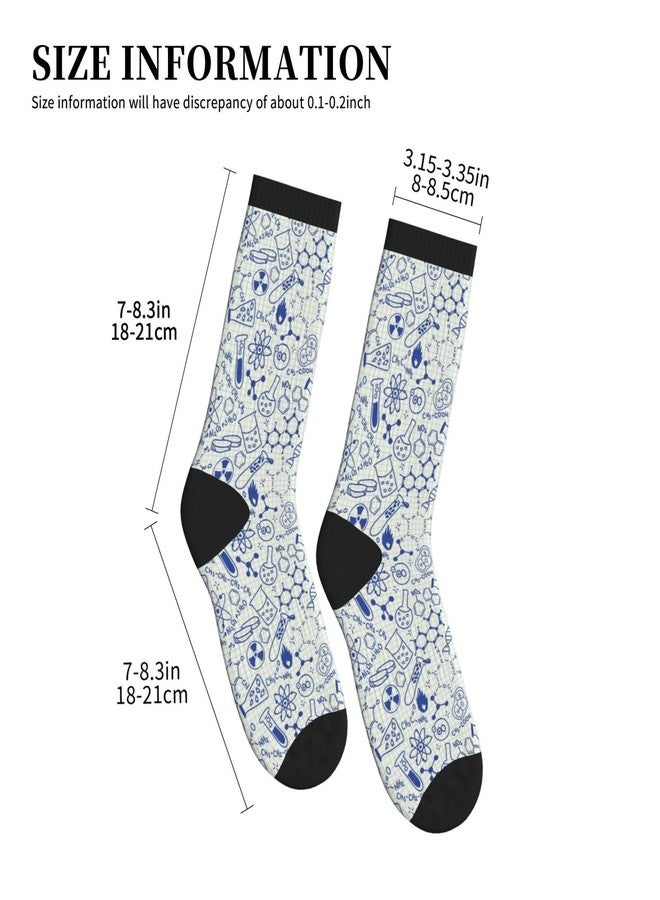 ACDRUING Science Chemistry Geometry Math Nerd Unisex Athletic Crew Cushion Socks For Running And Workout Performance Wicking Cushion Mid-Calf Socks For Men Women - Image 4